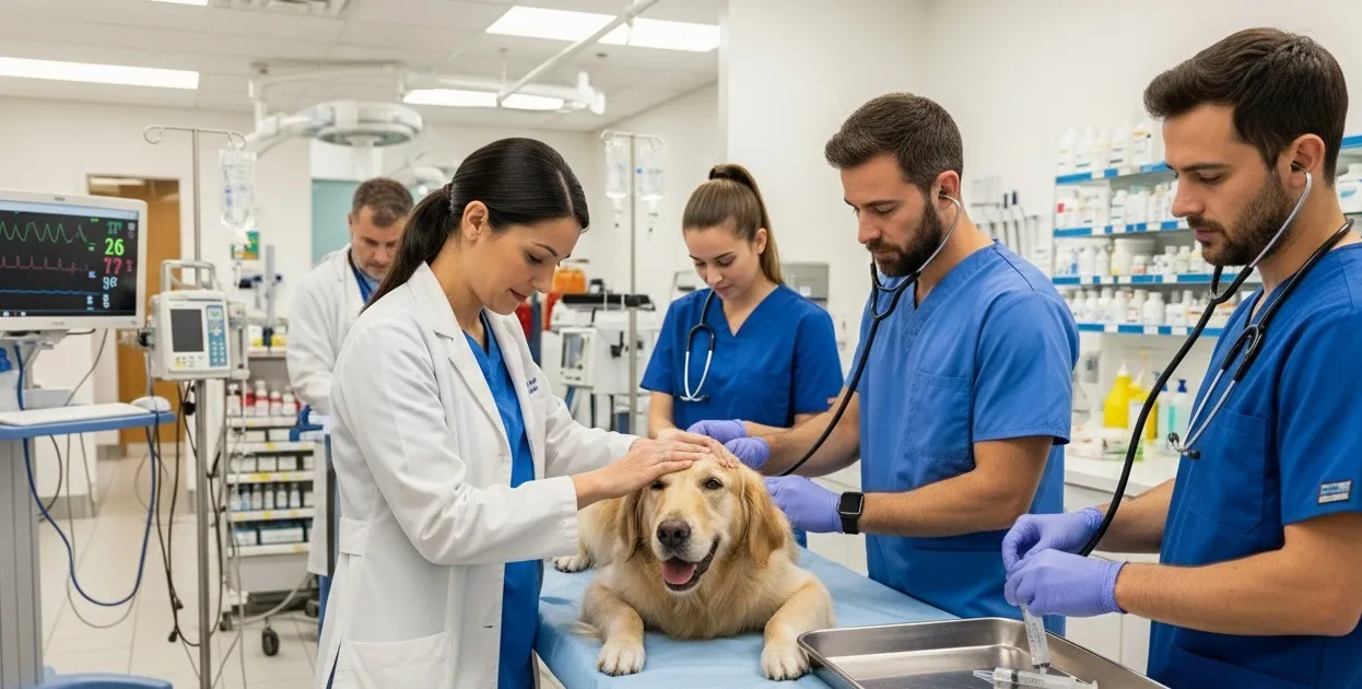 Perro durante una revisión oftalmológica